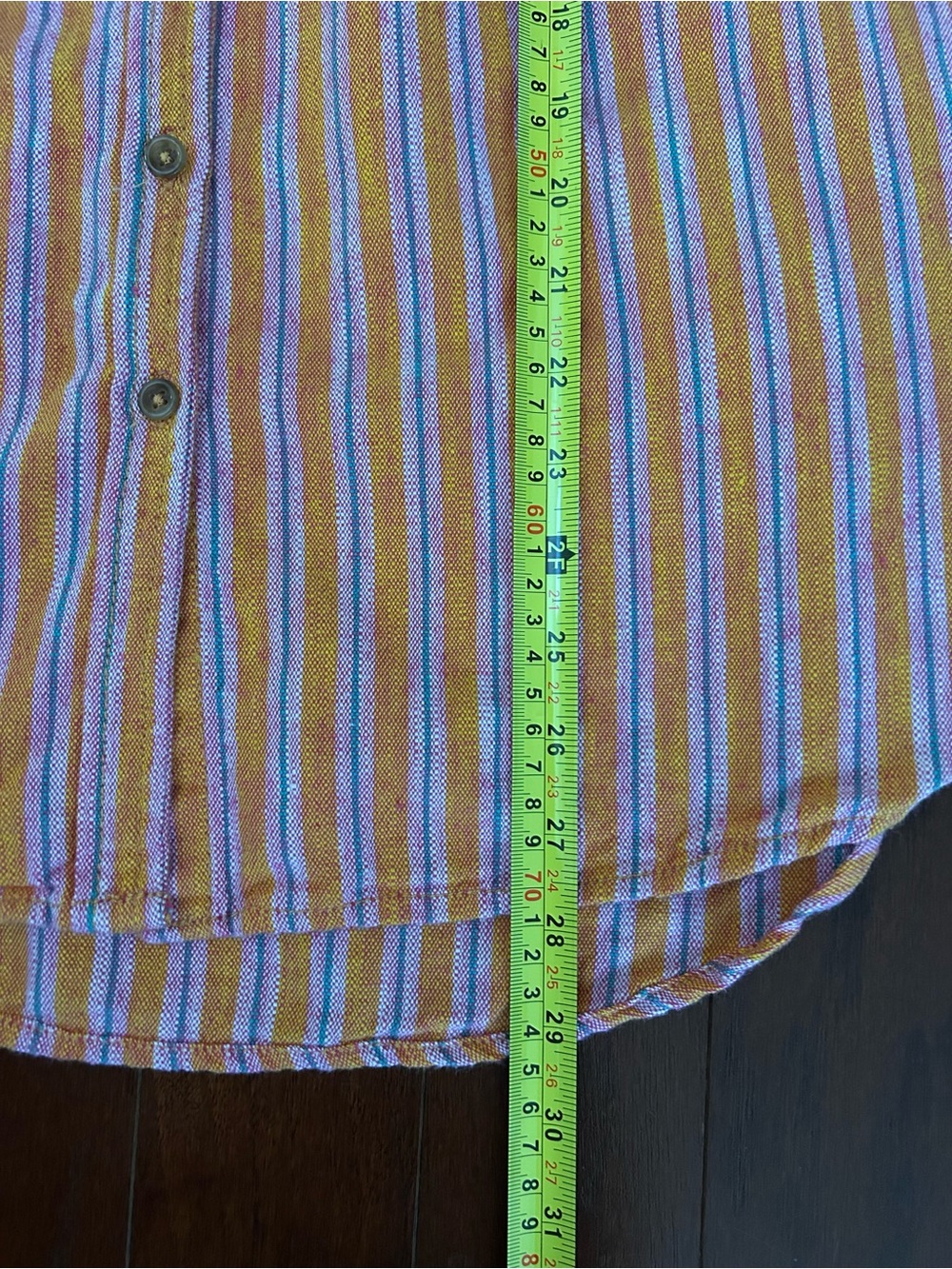 Anthropologie Pilcro Orange Striped Oxford Tunic Buttondown Shirt Oversized S - Picture 7 of 10